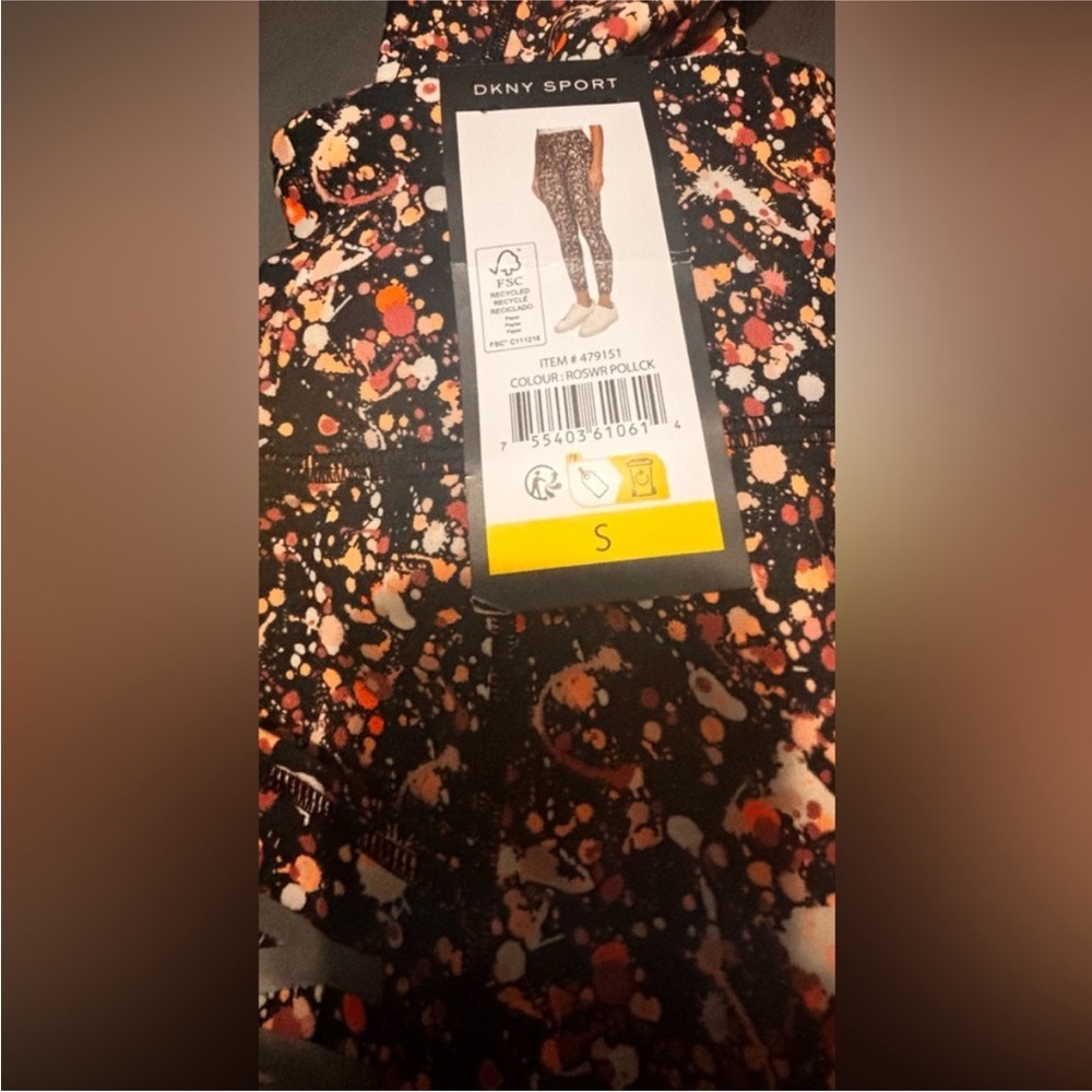 NWT SET OF 3 NWT DKNY Women's Black and Floral Leggings size Small - Picture 4 of 5